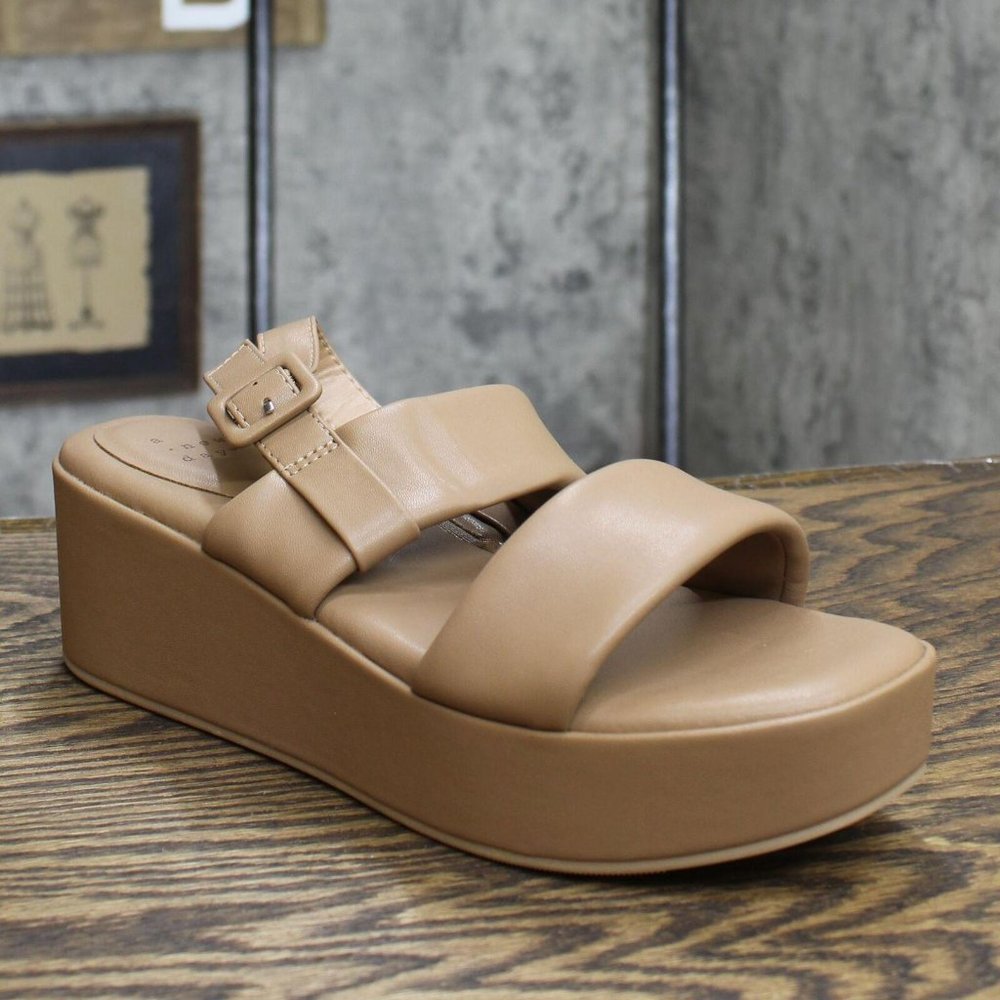NEW A New Day Women's Esperanza Wide Width Wedge Heels Taupe Brown 8W - Picture 3 of 7